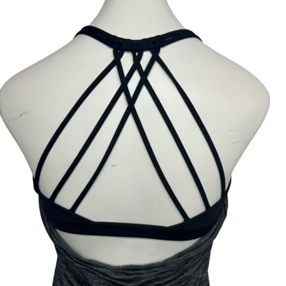 Lululemon 4 Lighten Up Tank Heathered Black W1NA7S Lion Luxtreme Wicking Stretch - Picture 6 of 8